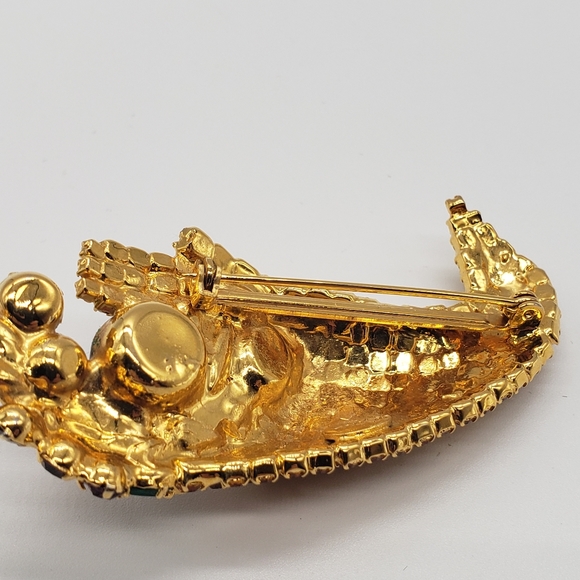 Bauer Cornucopia autumnal colored brooch, vintage - Picture 5 of 11